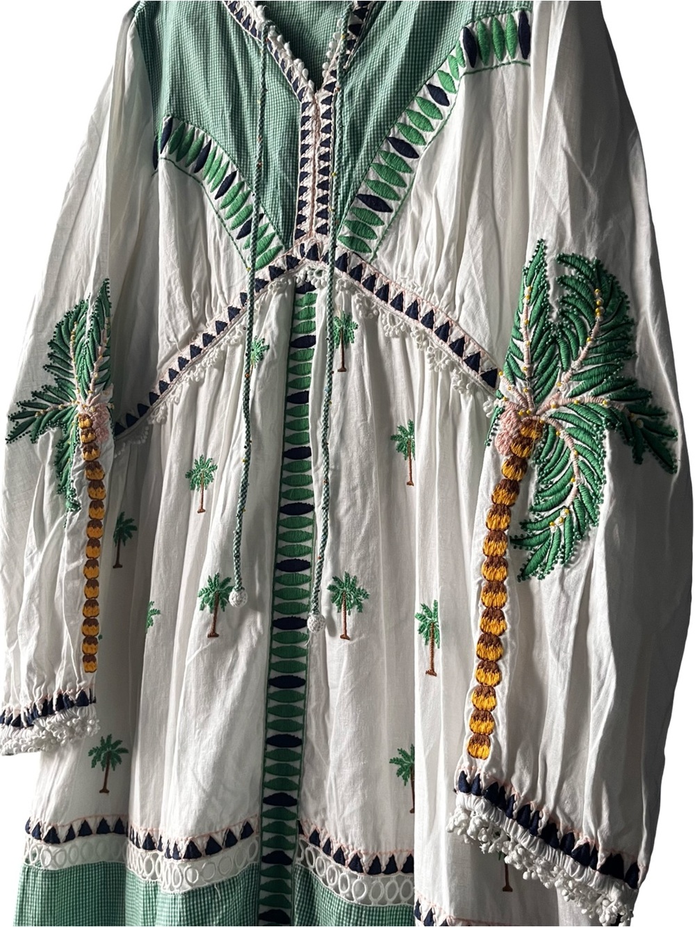 FARM Rio White and Green Palm-Print Maxi Dress - Picture 4 of 10